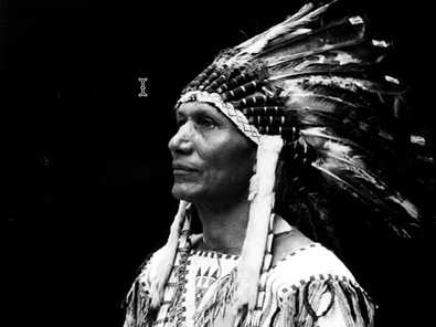 A Sioux boy in a feathered headdress is captured in this black and white photo.