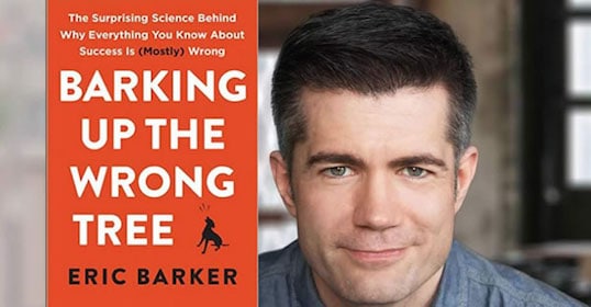 Audiobook cover art for "Barking up the Wrong Tree" podcast.