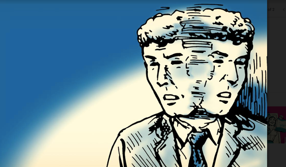 A cartoon of a man in a suit displaying existential angst.